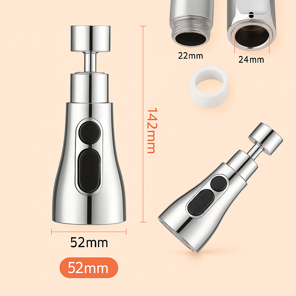Universal Triple-Mode Faucet Head