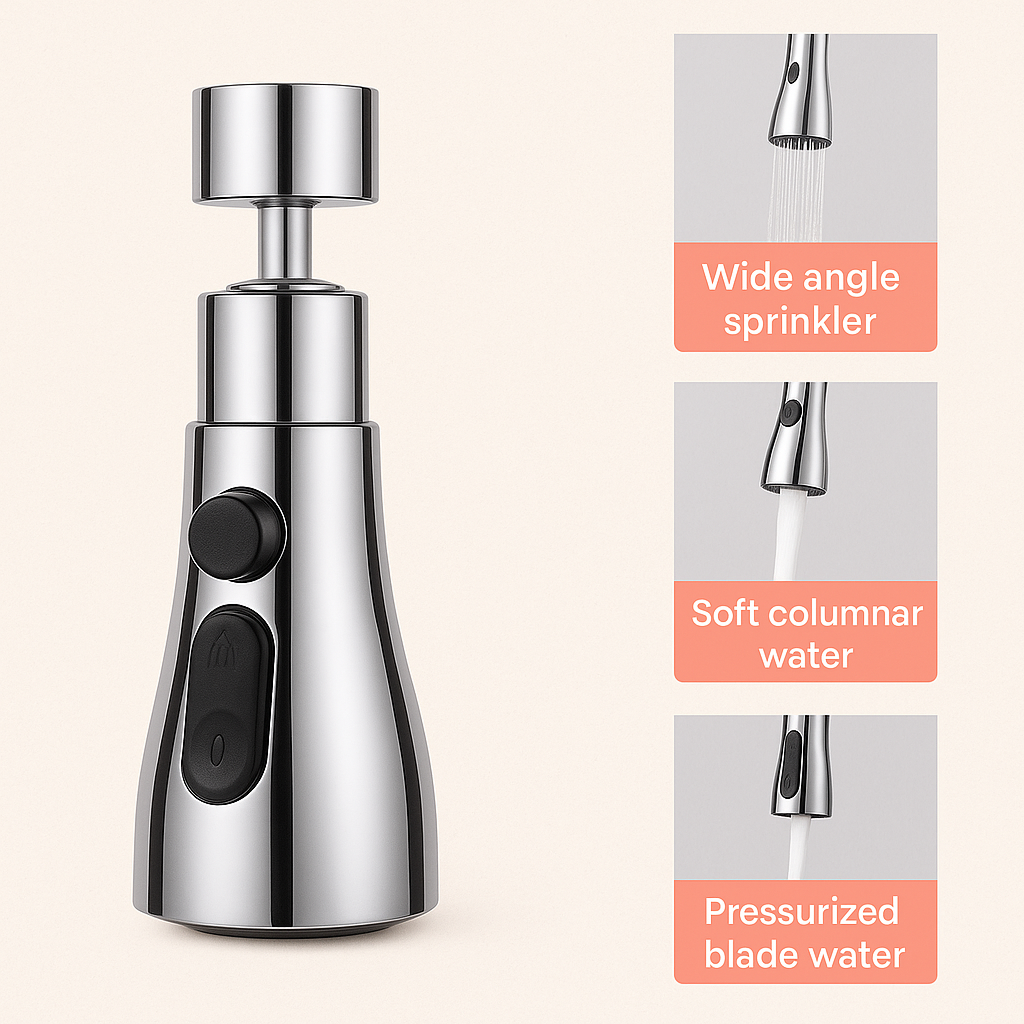 Universal Triple-Mode Faucet Head